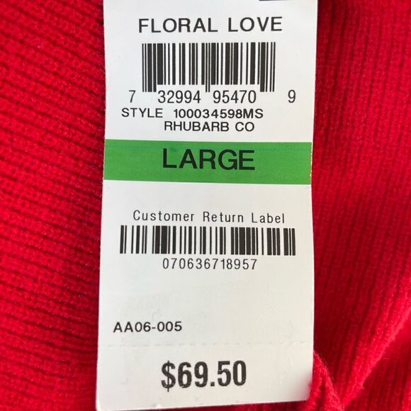 NWT Maison Jules Red Sweater Top Size L - Picture 8 of 8